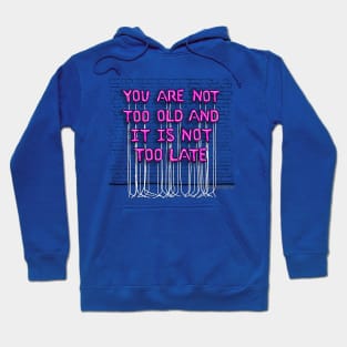 You Are Not Too Old (pink letters) Hoodie